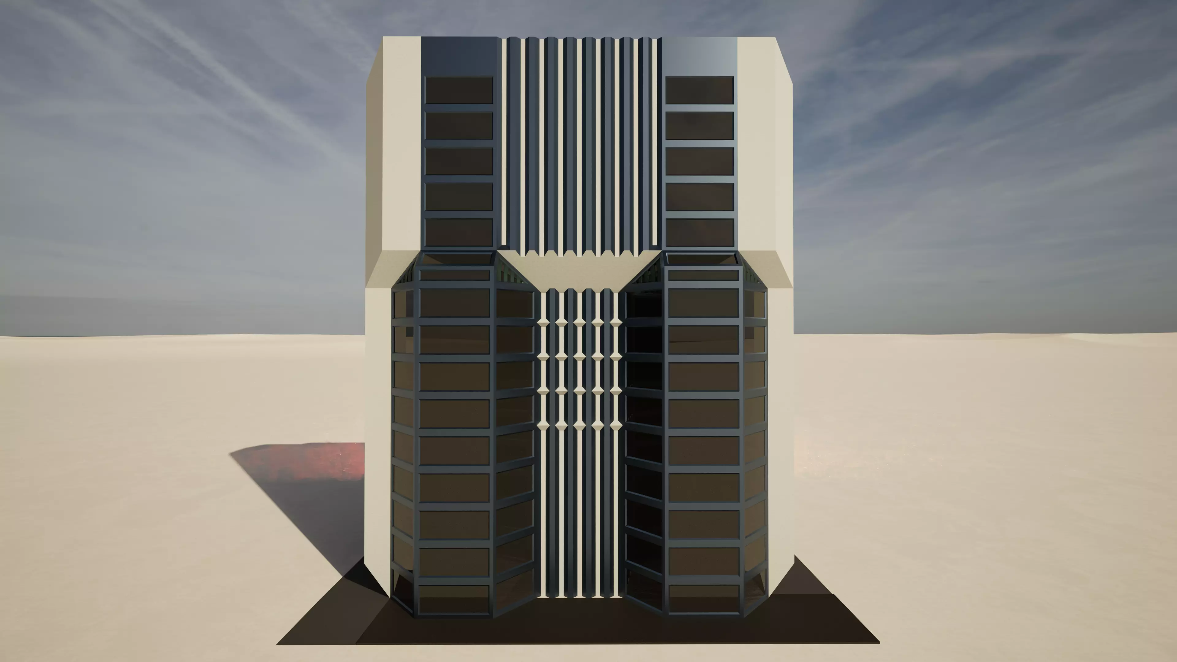 Sci-Fi multi-storey building Free low-poly 3D model