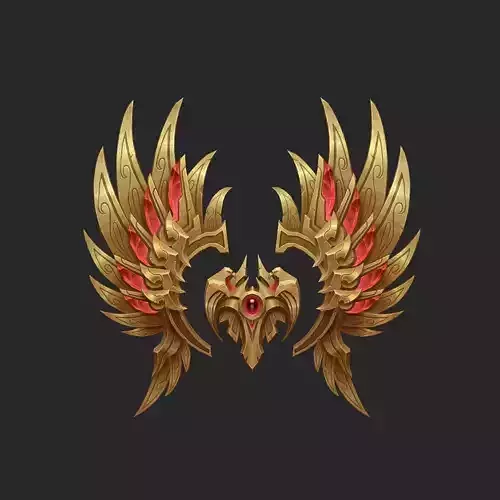 Wing 187 Low-poly 3D model