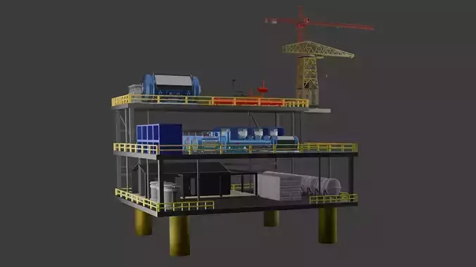 Oil rig  3D model Low-poly 