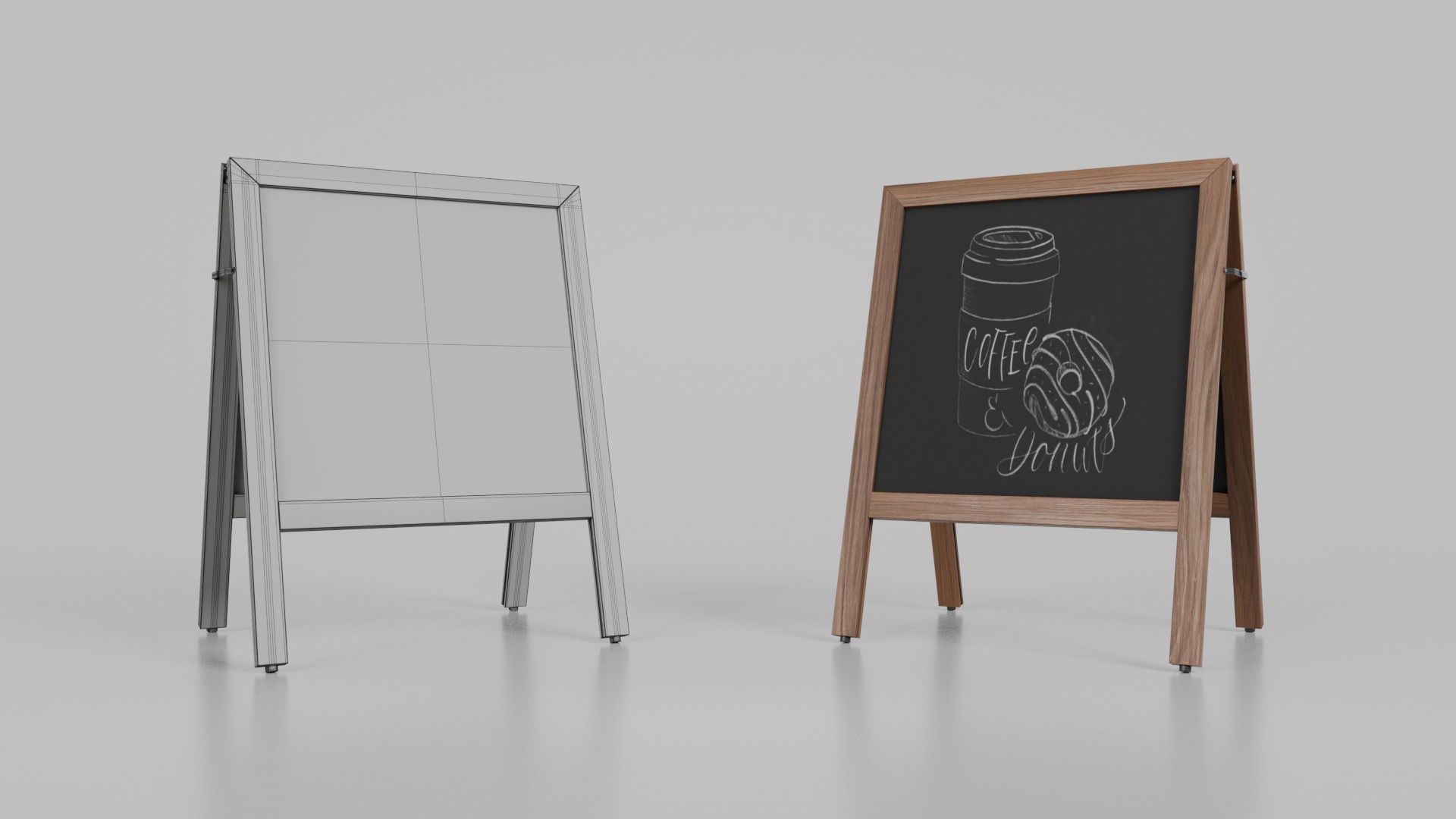 Complete Customizable Sidewalk Chalkboard Signs Bundle 3D Model Collection_59