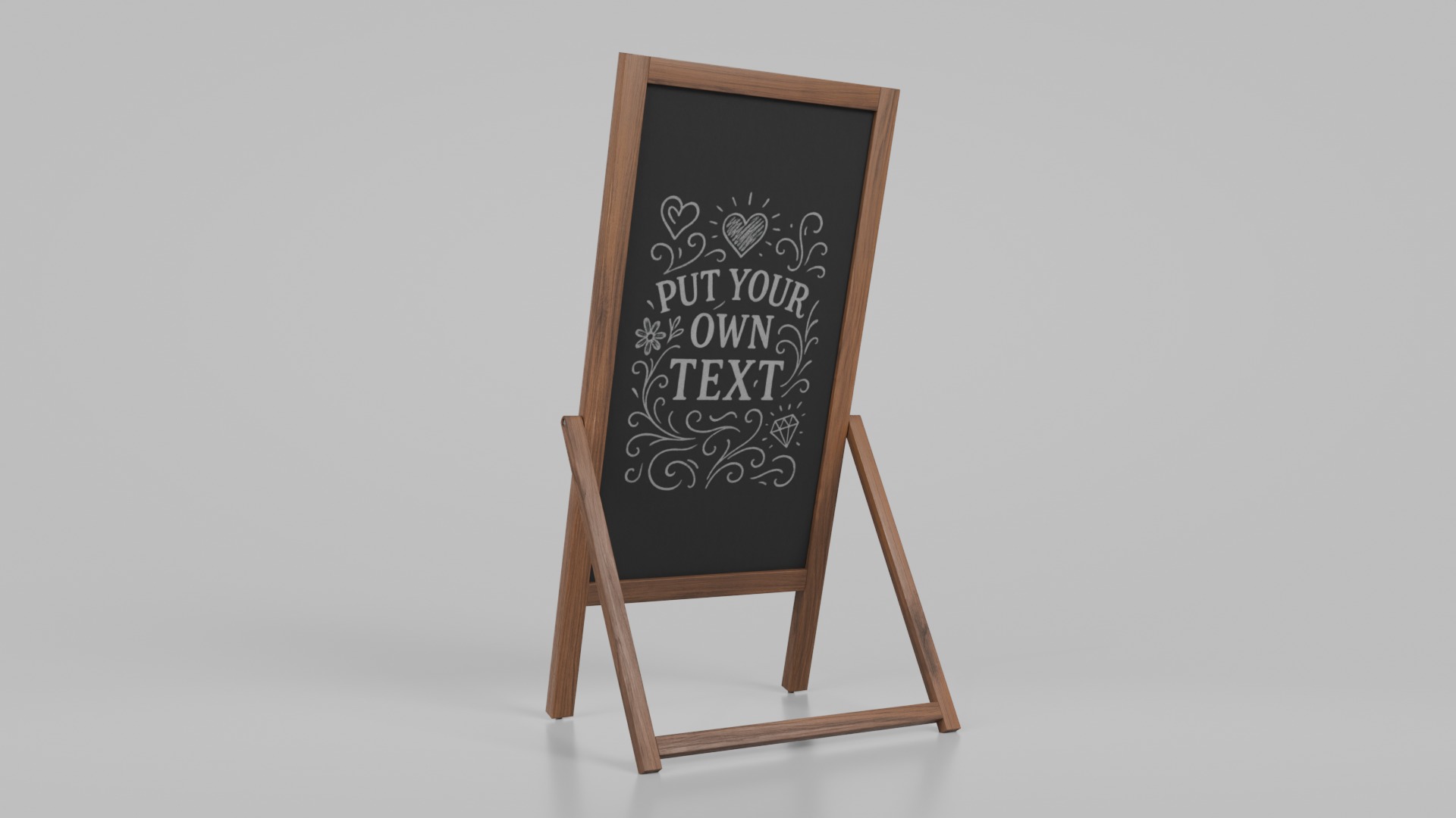 Complete Customizable Sidewalk Chalkboard Signs Bundle 3D Model Collection_26