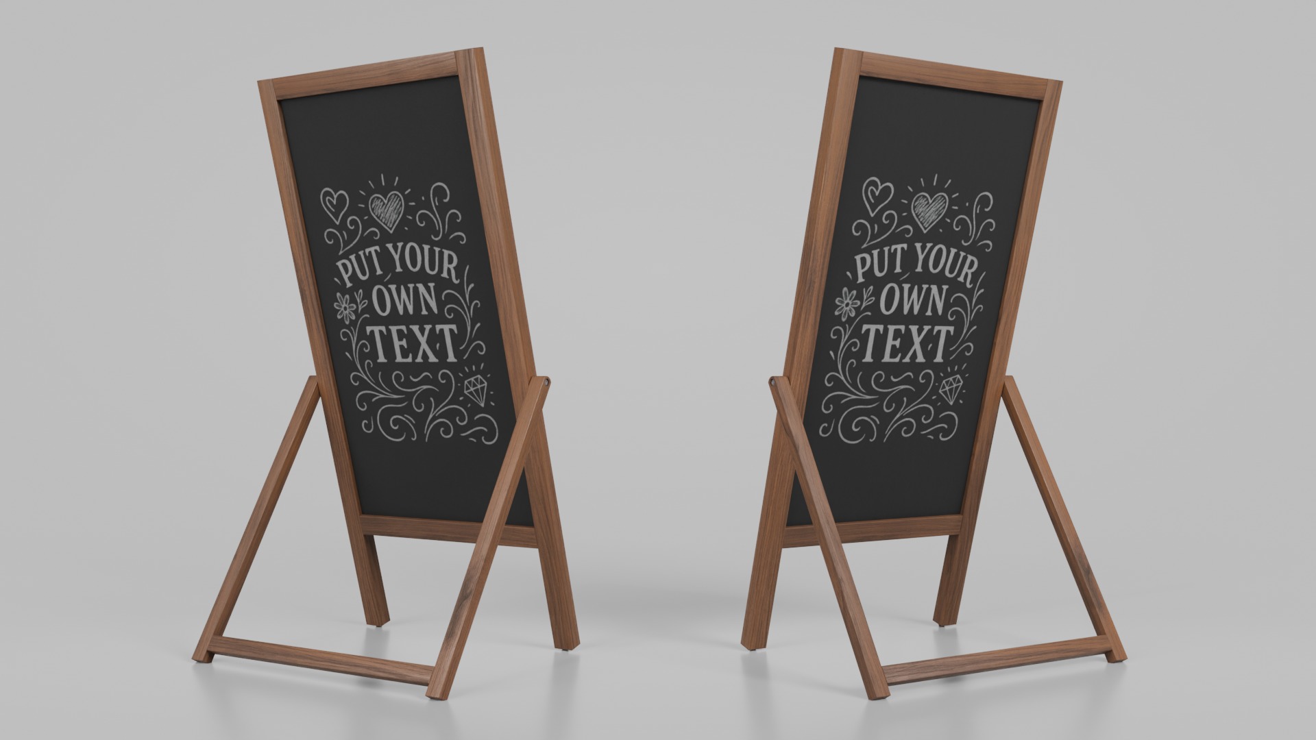 Complete Customizable Sidewalk Chalkboard Signs Bundle 3D Model Collection_28