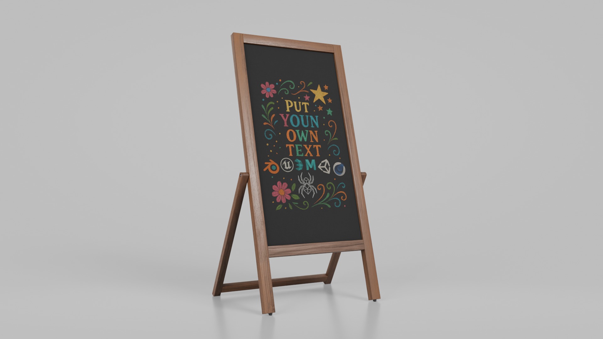 Complete Customizable Sidewalk Chalkboard Signs Bundle 3D Model Collection_25