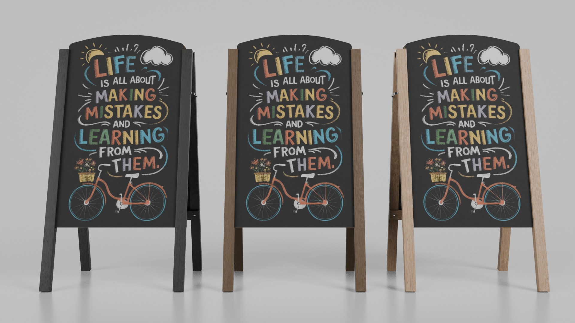 Complete Customizable Sidewalk Chalkboard Signs Bundle 3D Model Collection_18