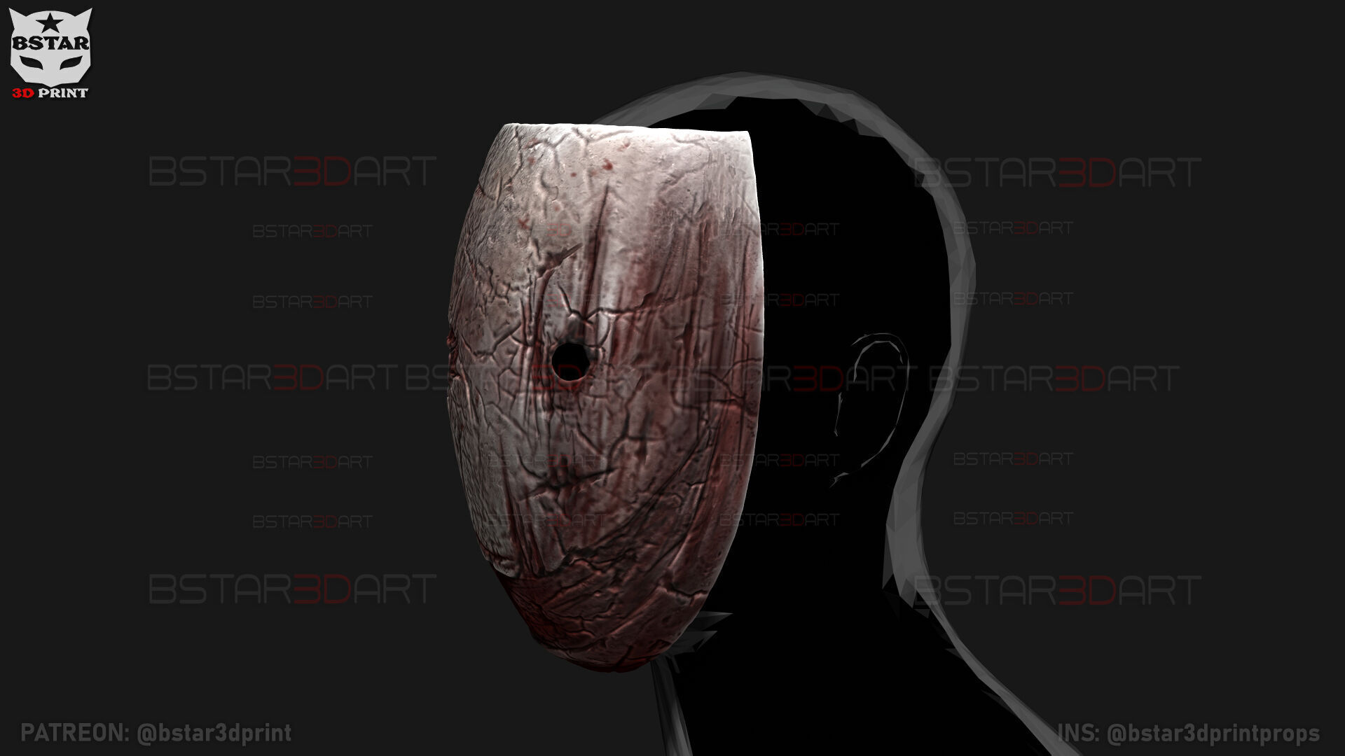 The Legion Frank Smeared Mask - Dead by Daylight - Horror Mask 3D print model_18
