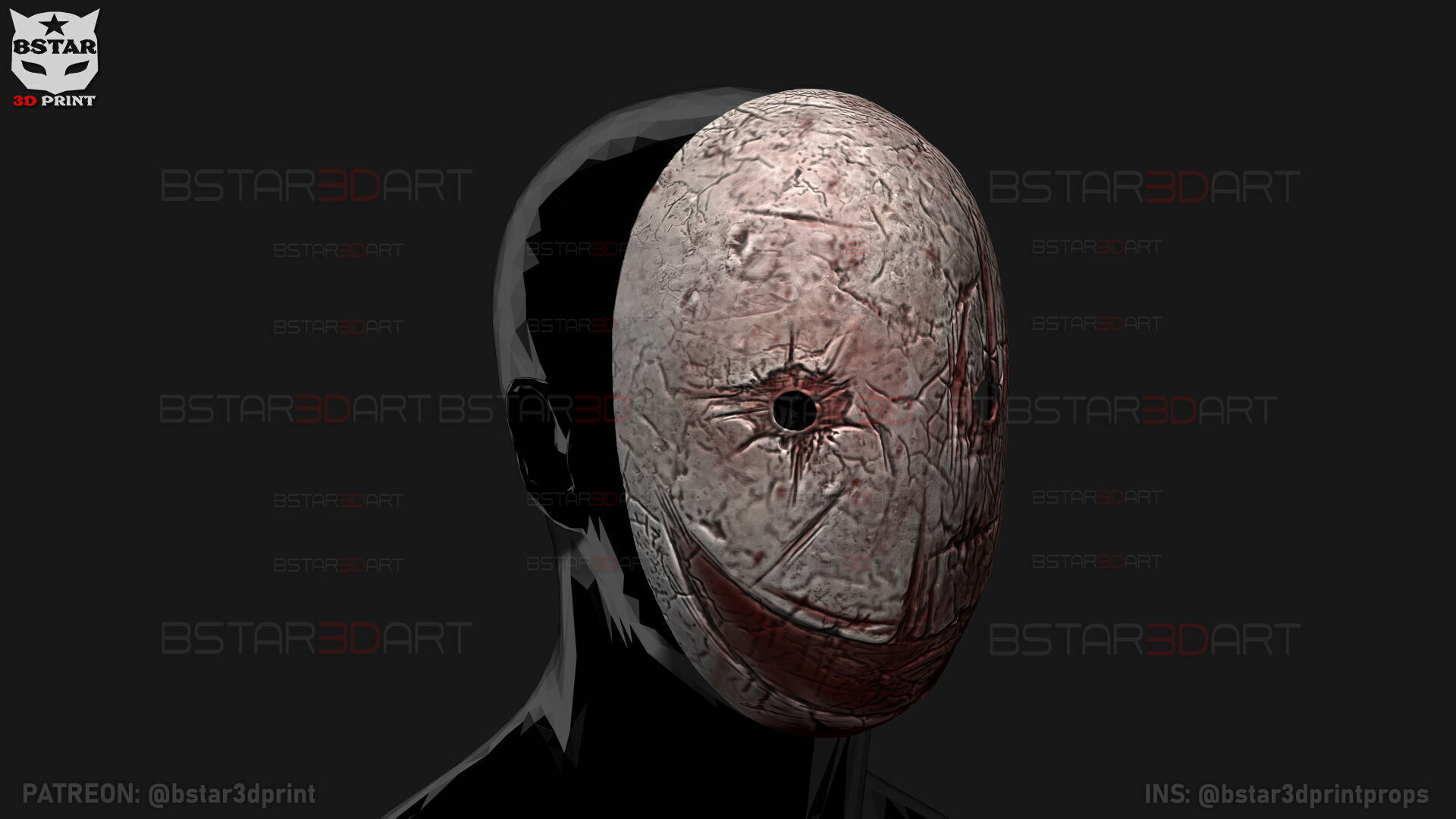The Legion Frank Smeared Mask - Dead by Daylight - Horror Mask 3D print model_16
