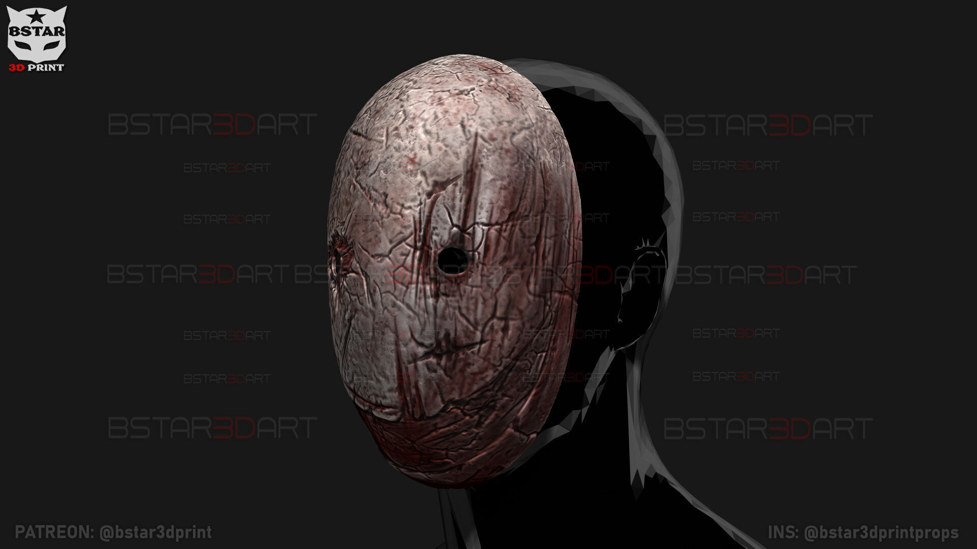 The Legion Frank Smeared Mask - Dead by Daylight - Horror Mask 3D print model_15