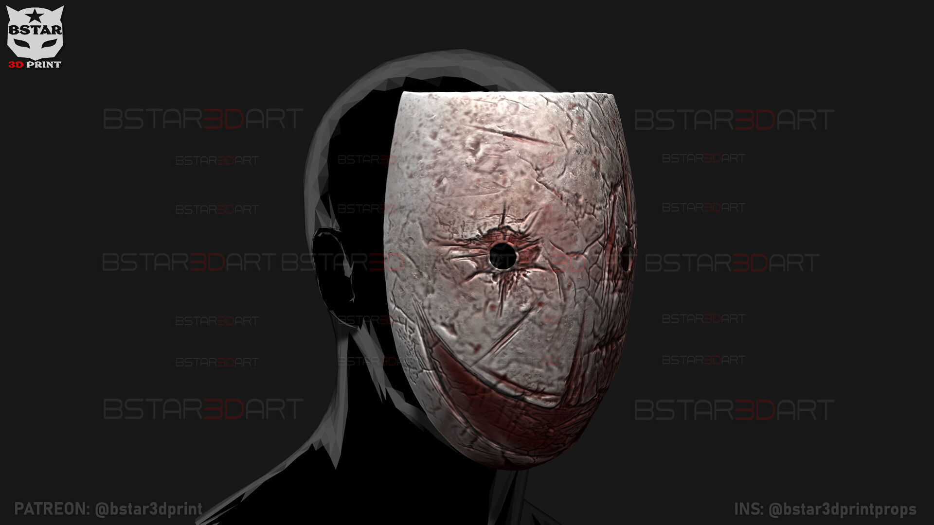 The Legion Frank Smeared Mask - Dead by Daylight - Horror Mask 3D print model_19