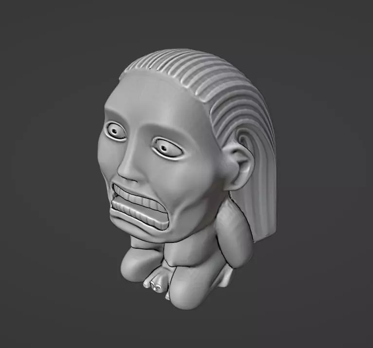 Chachapoyan Golden Statue of Fertility Idol - Life Size 3D print model