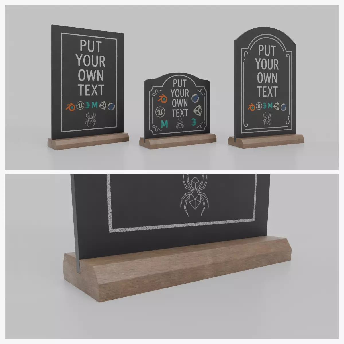 Elegant Beveled Stand Chalkboard Set 3D Model Collection_0