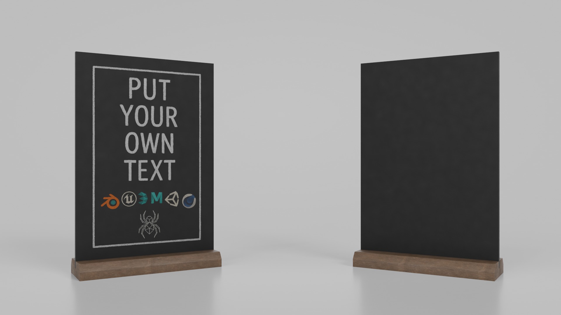 Elegant Beveled Stand Chalkboard Set 3D Model Collection_21