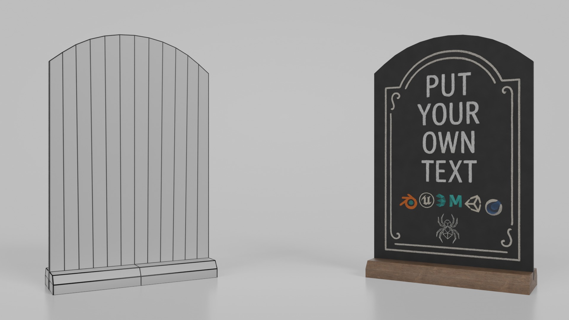 Elegant Beveled Stand Chalkboard Set 3D Model Collection_18