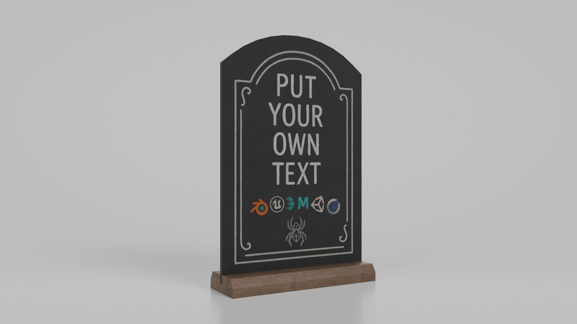 Elegant Beveled Stand Chalkboard Set 3D Model Collection_13