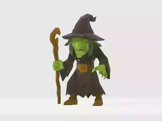 witch bruja low poly