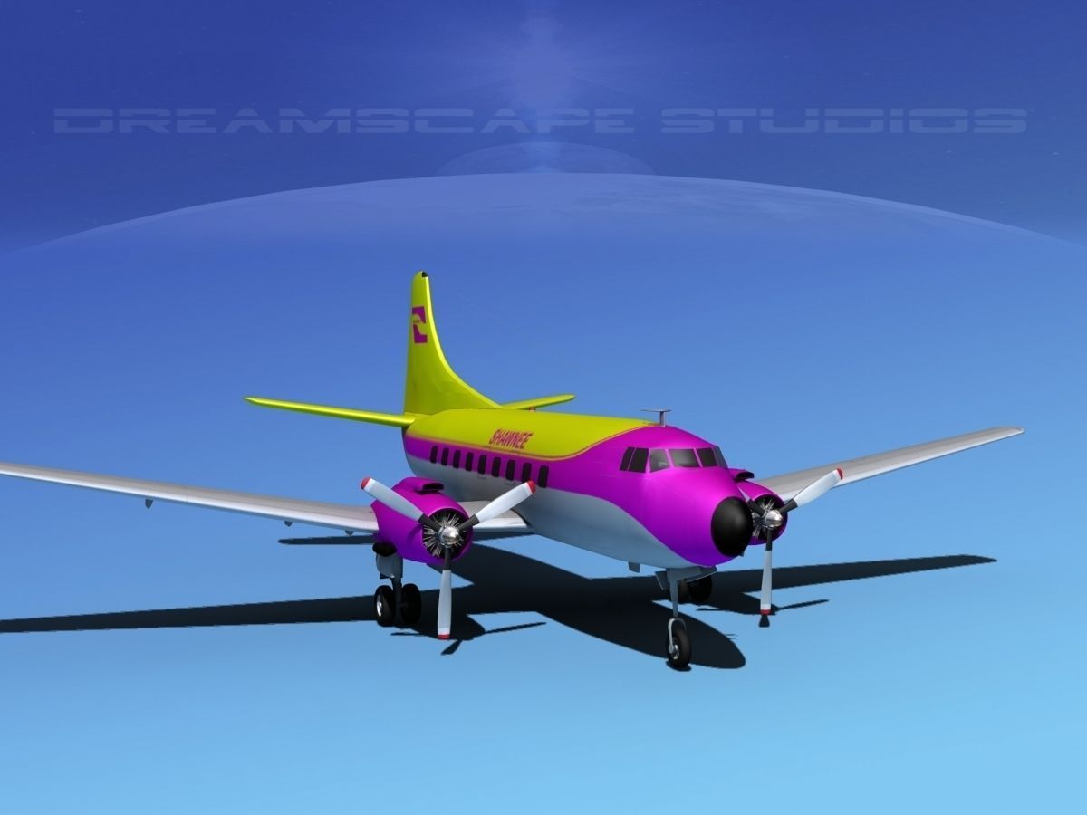 Martin 202 Shawnee Airlines 3D model_2