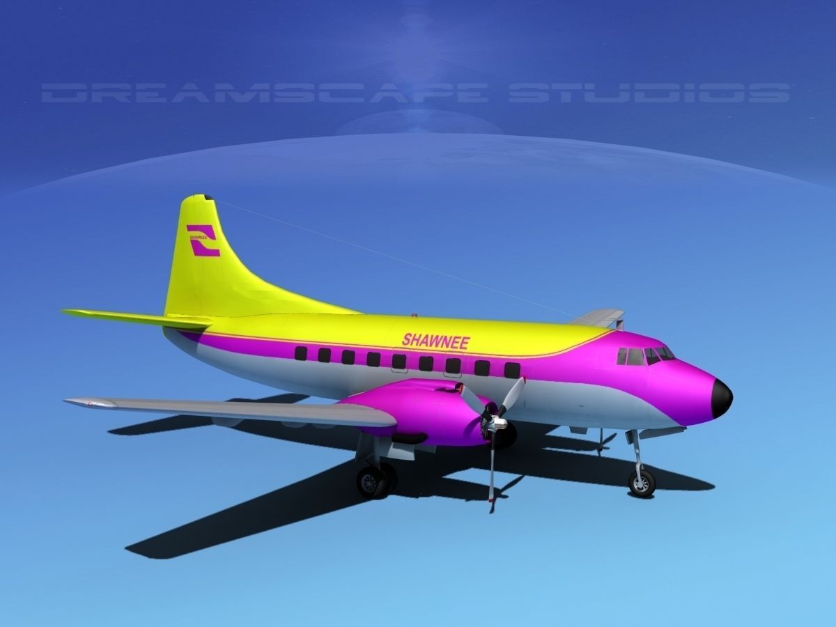 Martin 202 Shawnee Airlines 3D model_3