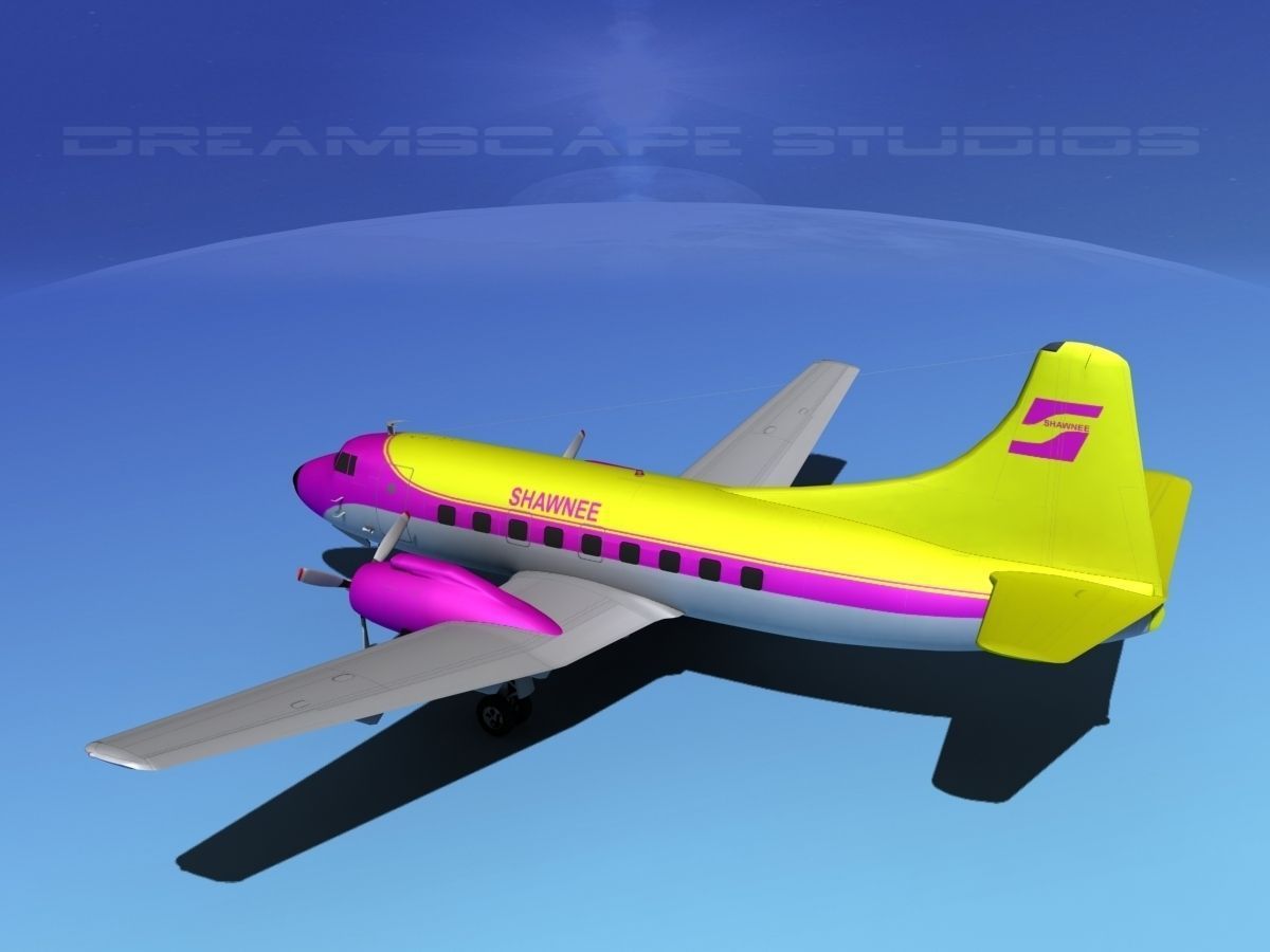 Martin 202 Shawnee Airlines 3D model_8