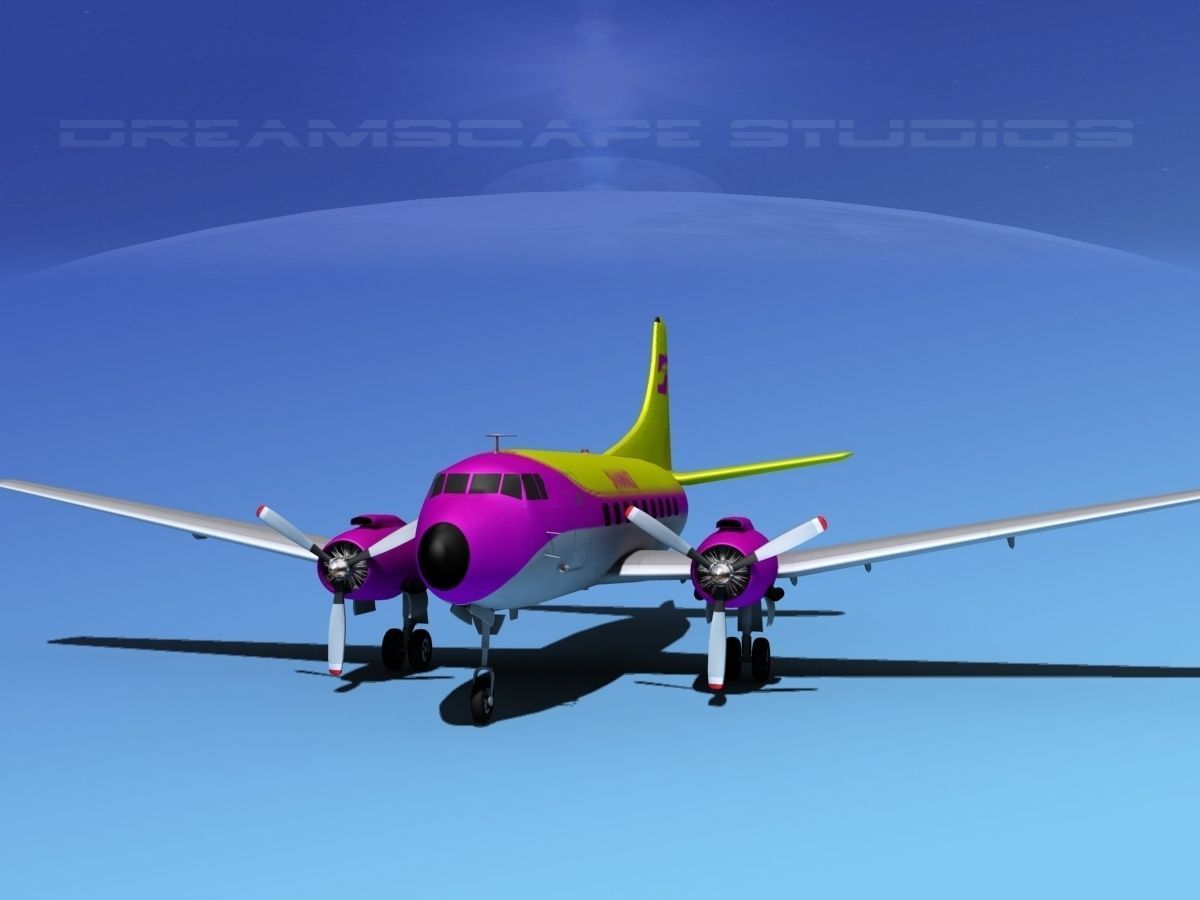 Martin 202 Shawnee Airlines 3D model_1