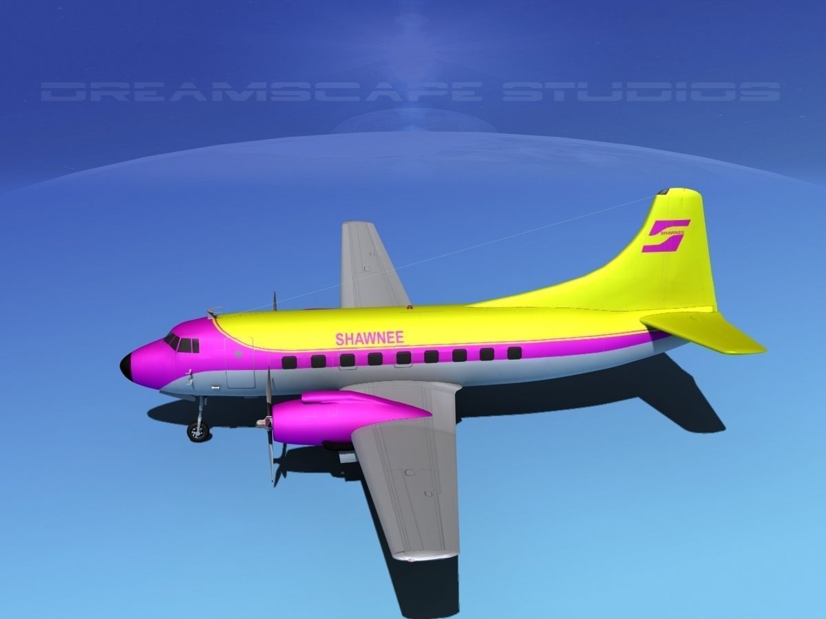 Martin 202 Shawnee Airlines 3D model_9