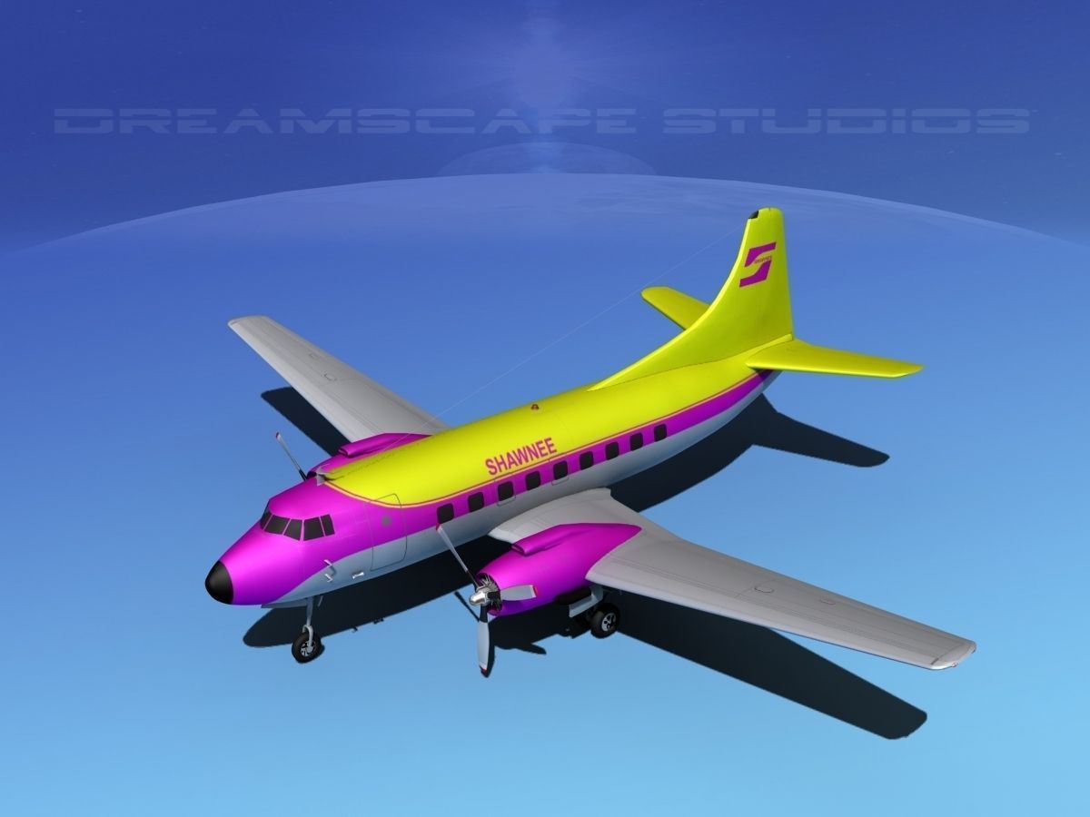 Martin 202 Shawnee Airlines 3D model_10