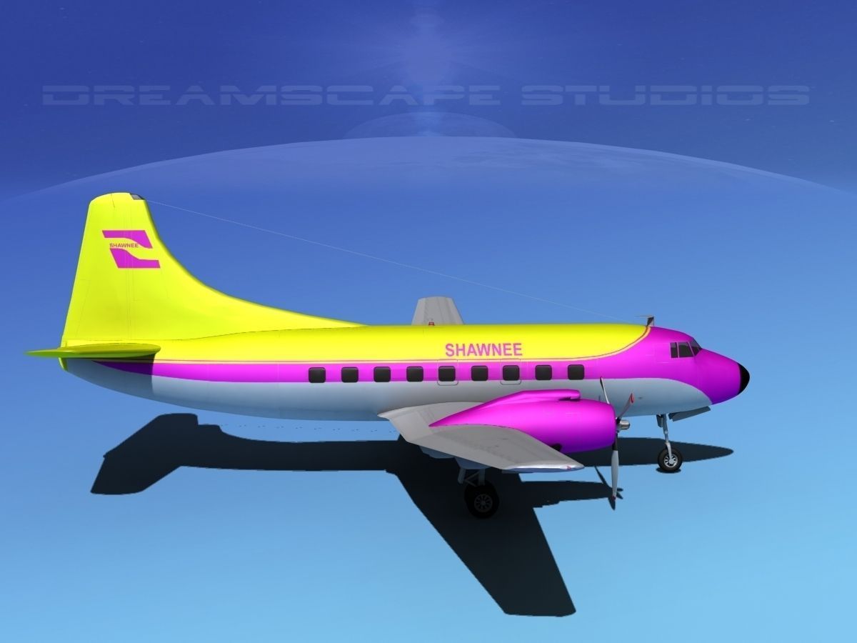Martin 202 Shawnee Airlines 3D model_4