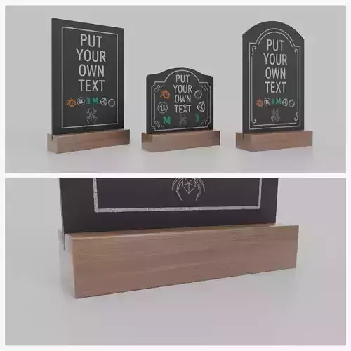 Minimalist Standard Stand Signs 3D Model Collection