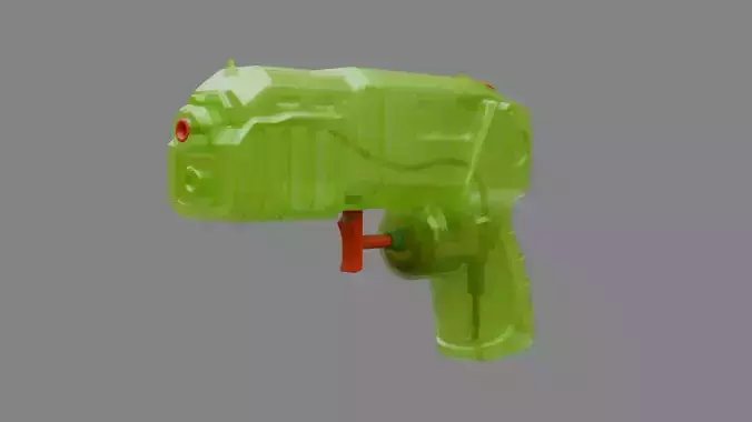 Water Gun one hand 02 Low-poly 3D model