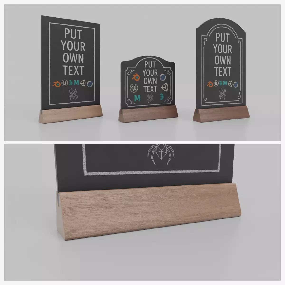 Geometric Triangle Stand Set 3D Model Collection_0