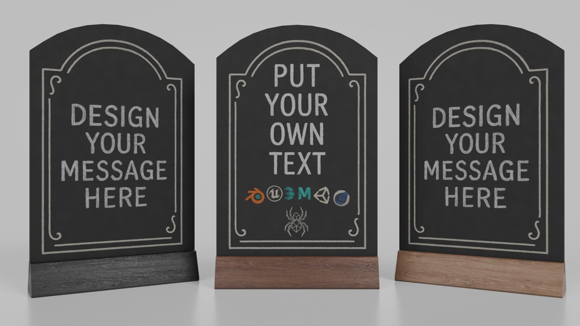 Geometric Triangle Stand Set 3D Model Collection_9