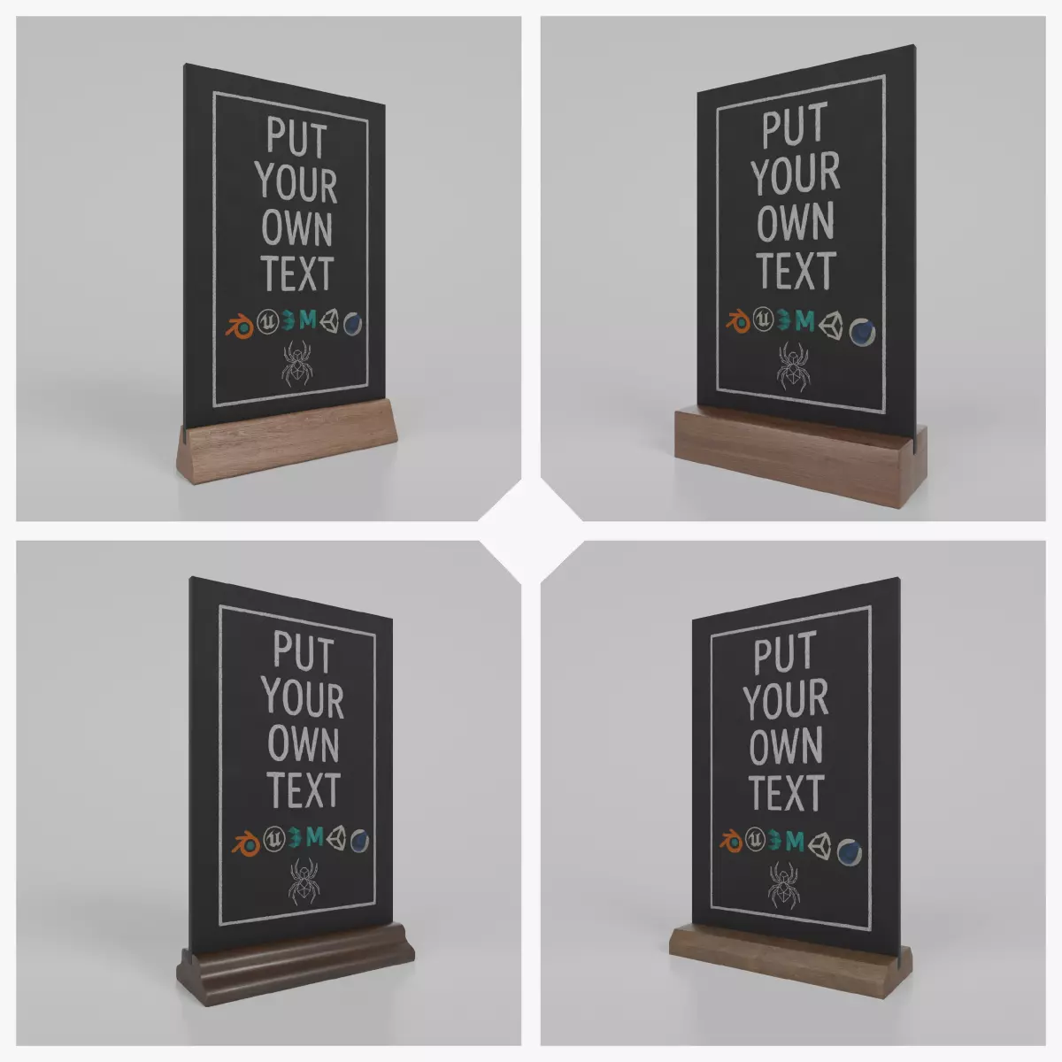 Versatile Rectangular Chalkboard Set 3D Model Collection_0