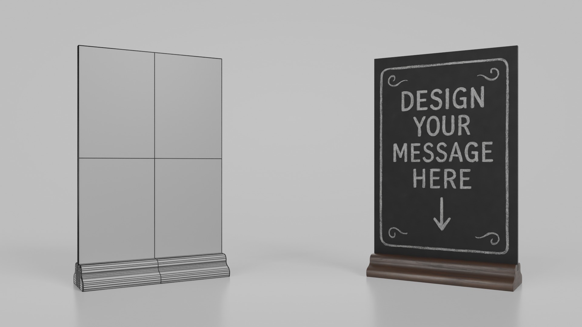 Versatile Rectangular Chalkboard Set 3D Model Collection_16