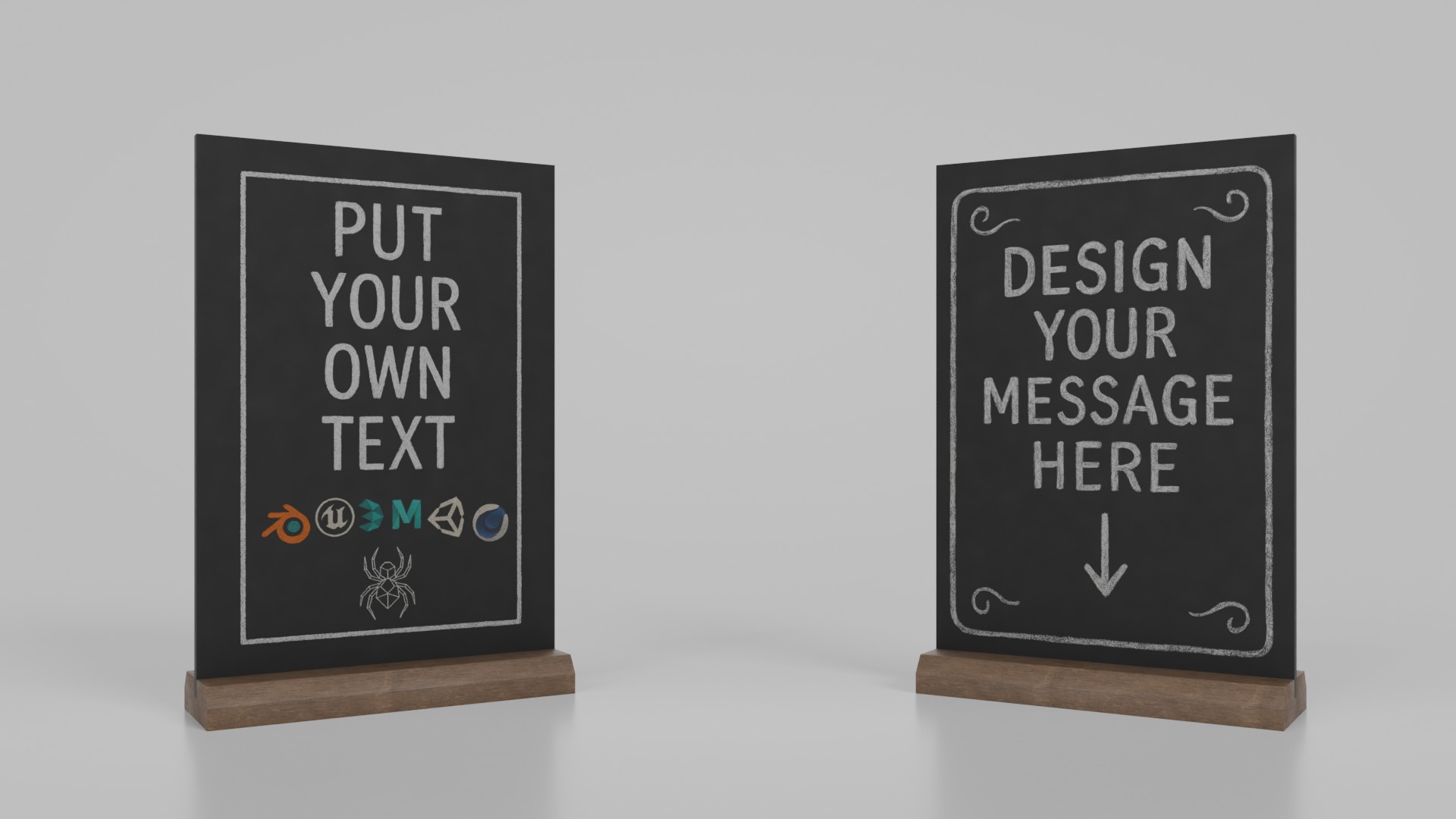 Versatile Rectangular Chalkboard Set 3D Model Collection_6