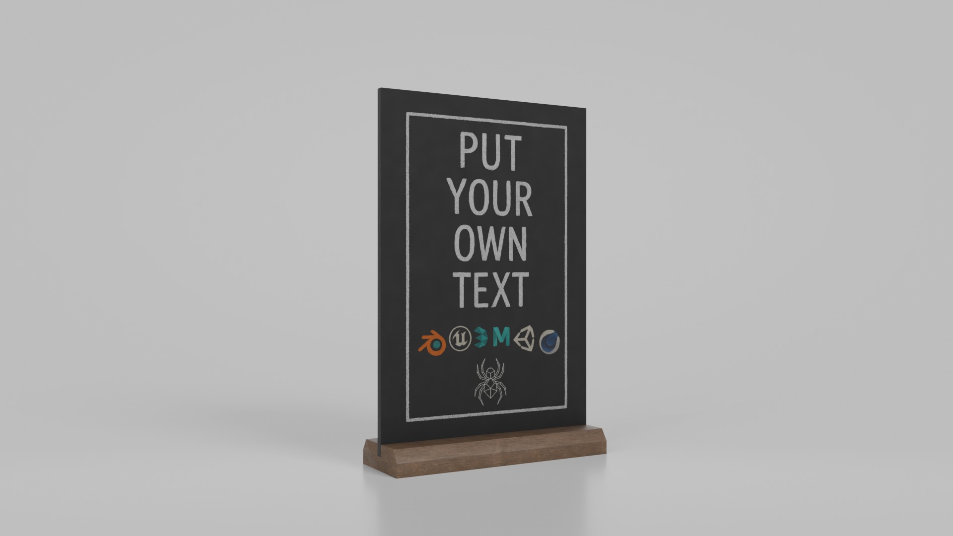 Versatile Rectangular Chalkboard Set 3D Model Collection_5