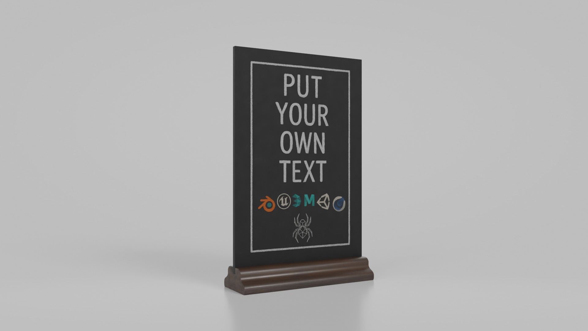 Versatile Rectangular Chalkboard Set 3D Model Collection_11