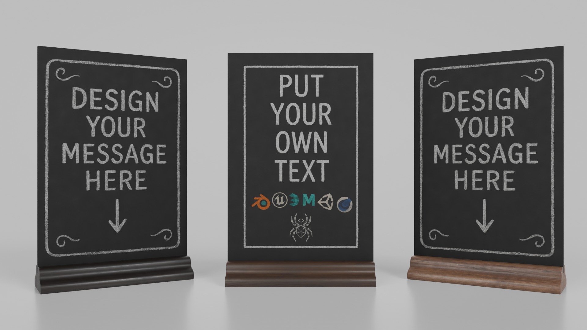 Versatile Rectangular Chalkboard Set 3D Model Collection_14