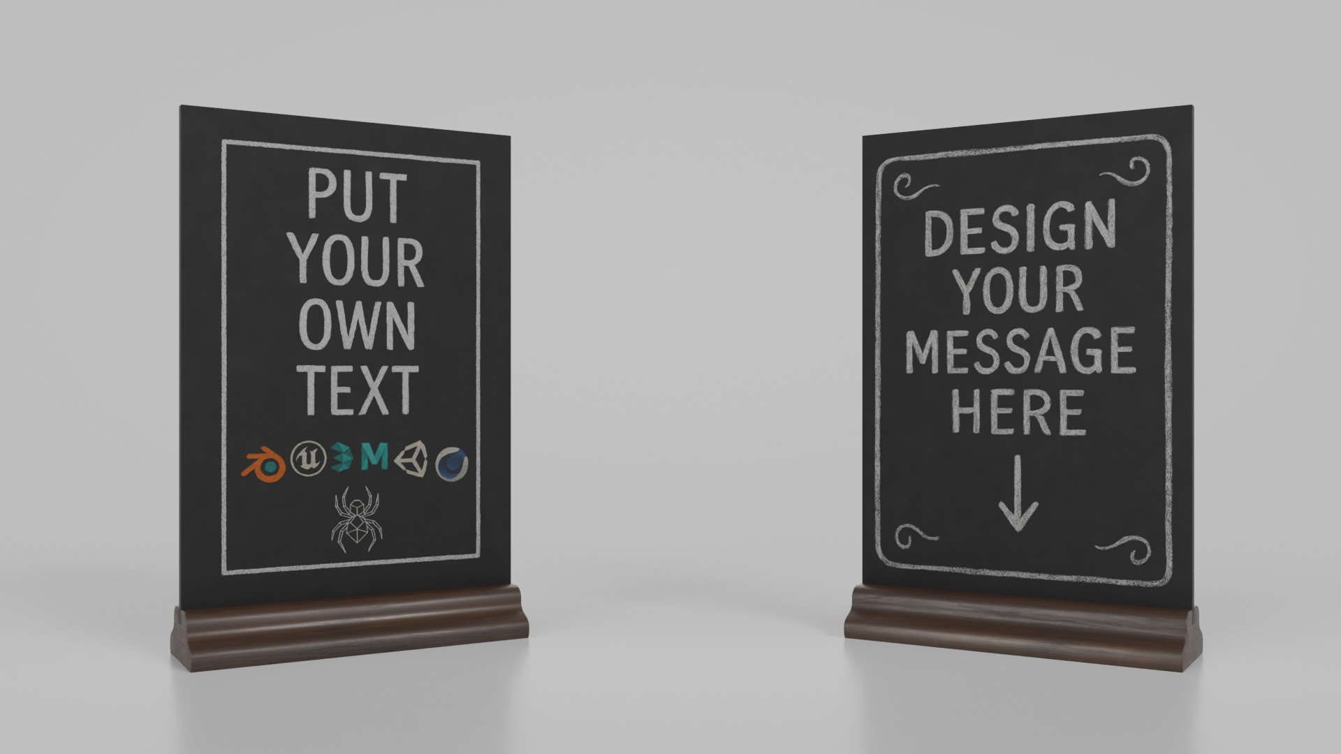 Versatile Rectangular Chalkboard Set 3D Model Collection_12