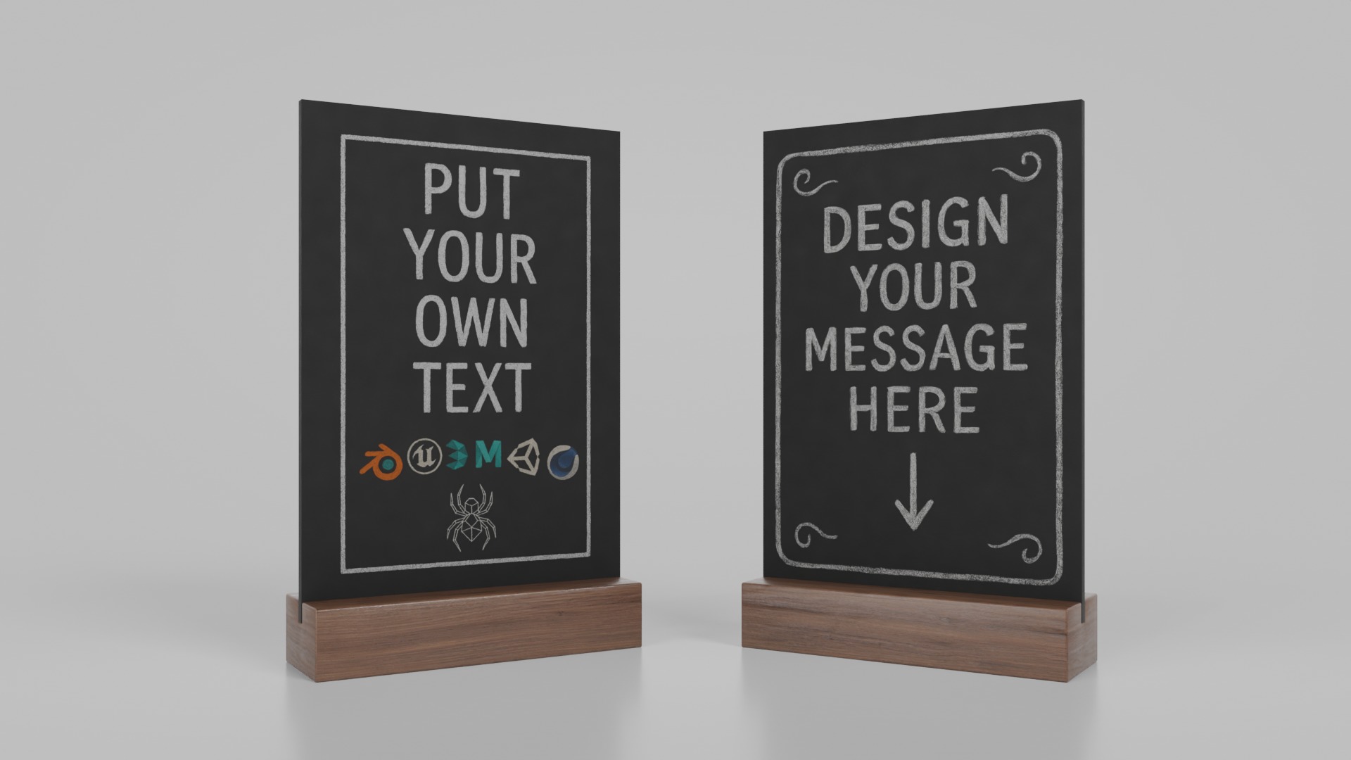 Versatile Rectangular Chalkboard Set 3D Model Collection_18