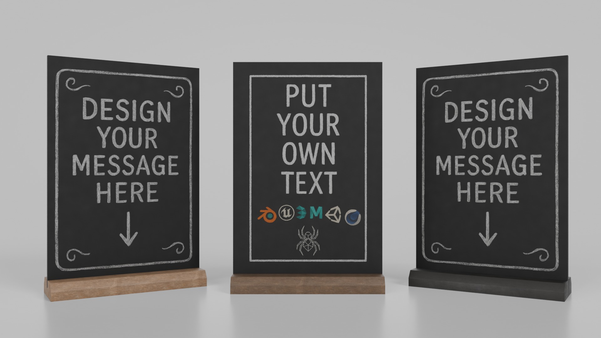 Versatile Rectangular Chalkboard Set 3D Model Collection_8