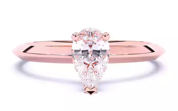 Solitaire Engagement ring 3dm stl renders details 