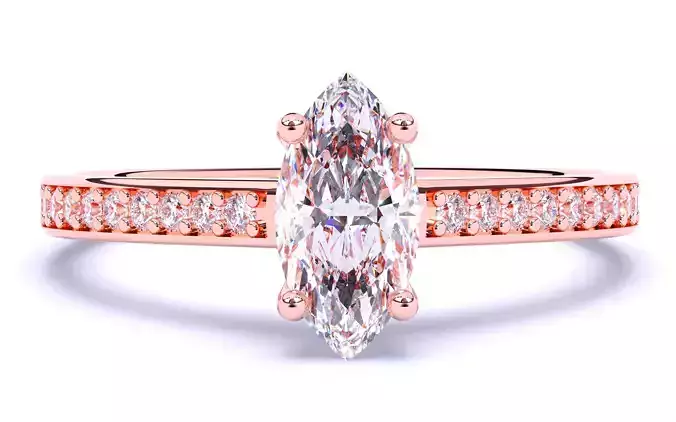 Solitaire Engagement ring 3dm stl renders details