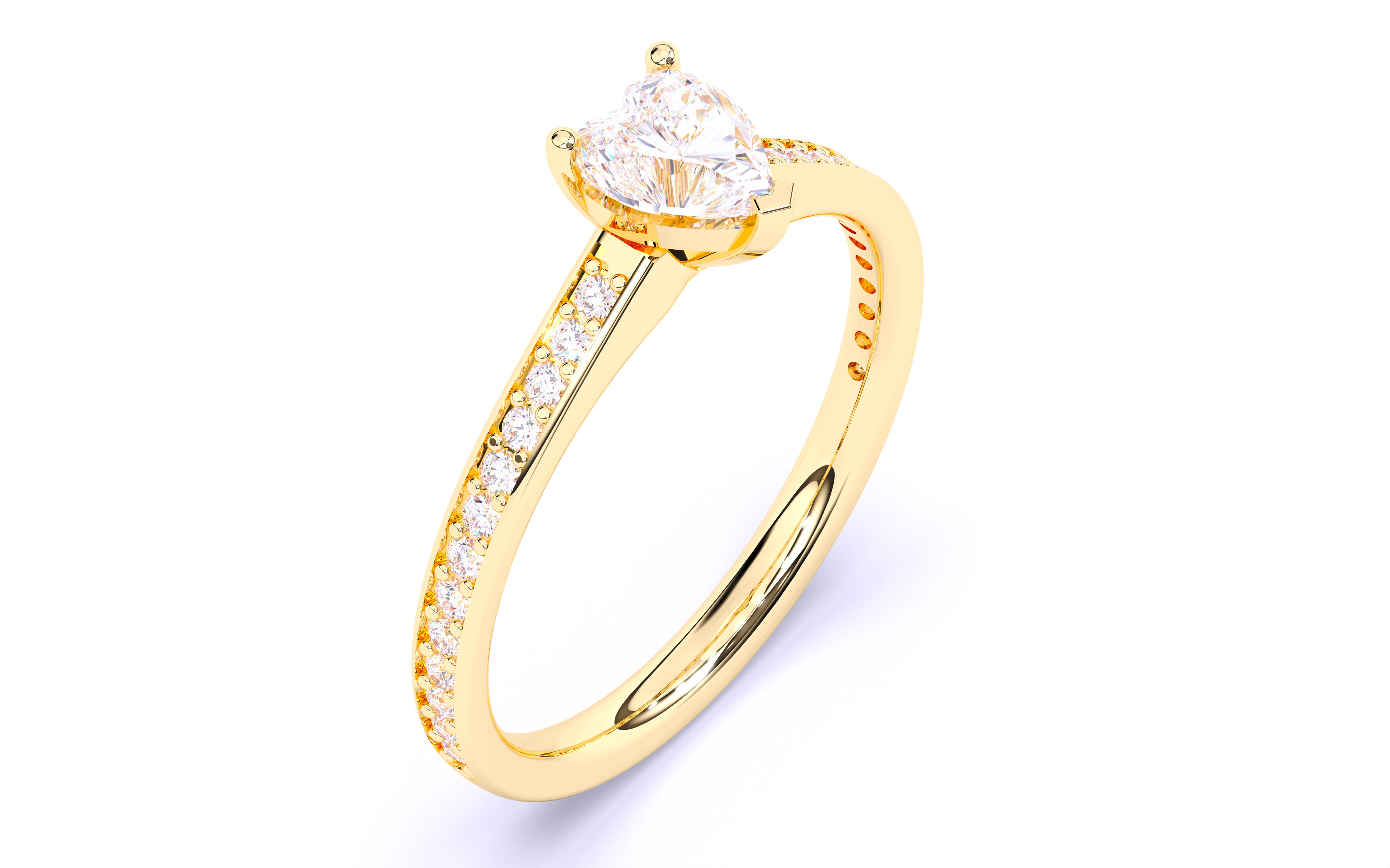 Solitaire Engagement ring 3dm stl renders details 3D print model_2