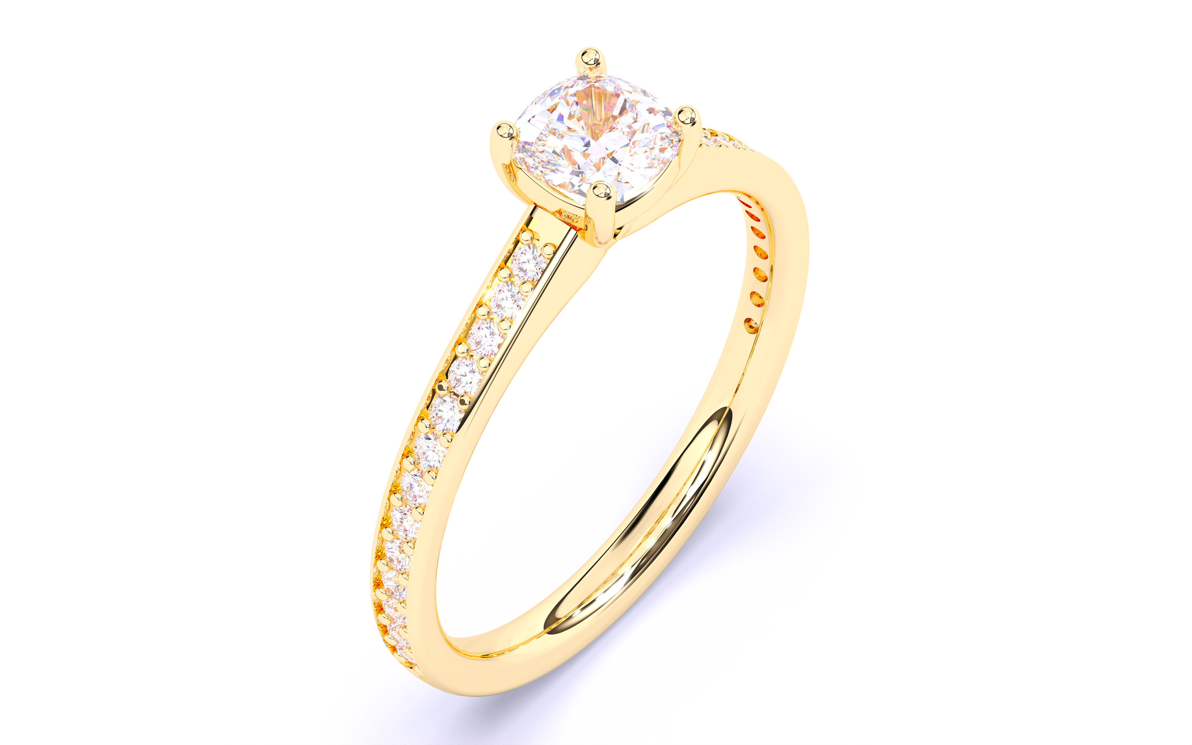 Solitaire Engagement ring 3dm stl renders details 3D print model_2