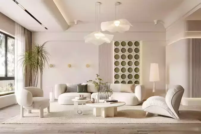 Modern cream style living room