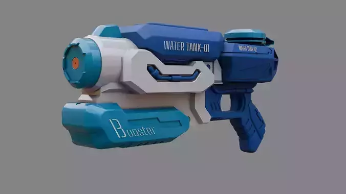 Water Gun one hand 04 Low-poly 3D model