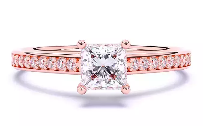 Solitaire Engagement ring 3dm stl renders details 