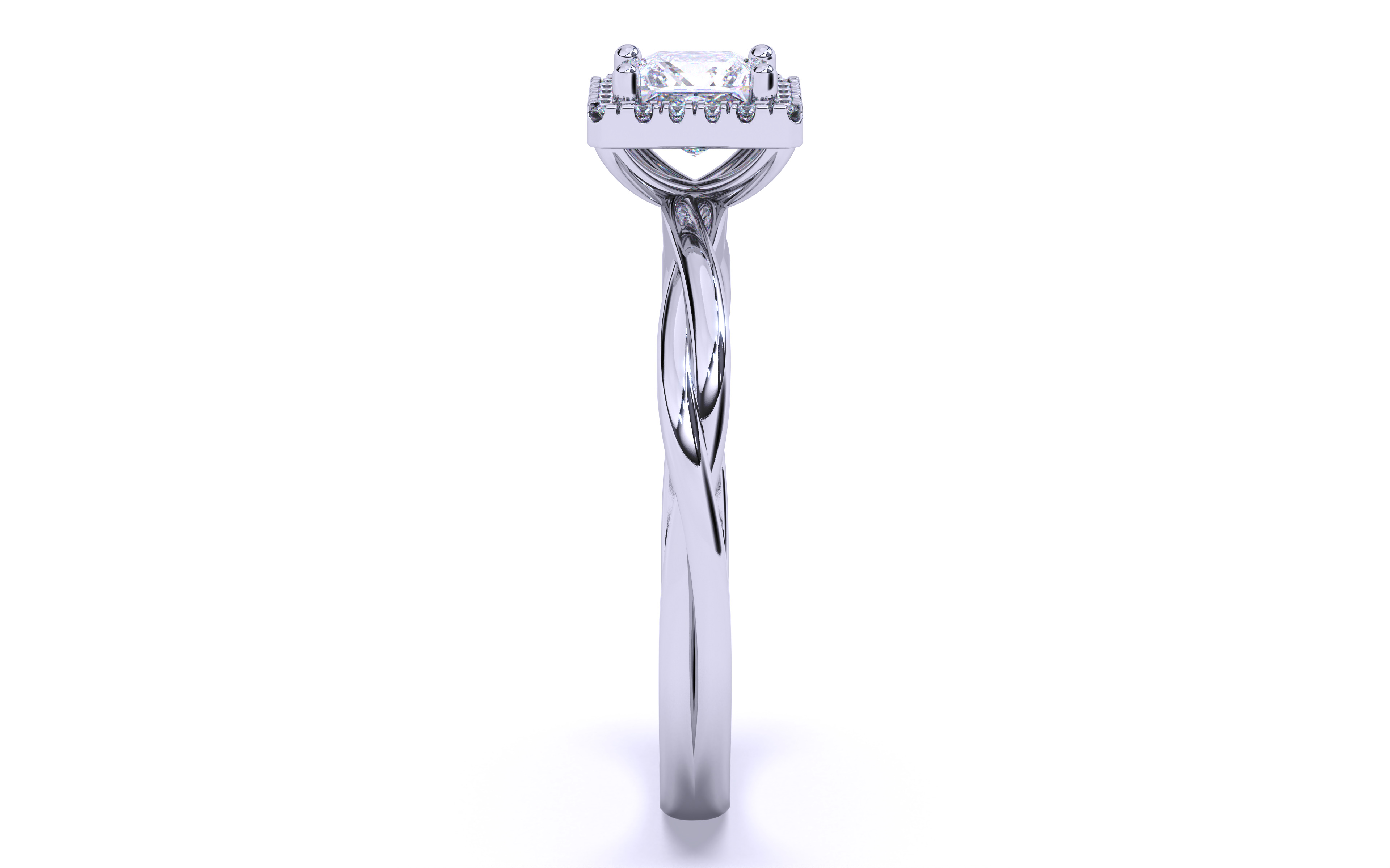 Solitaire Engagement ring 3dm stl renders details  3D print model_3