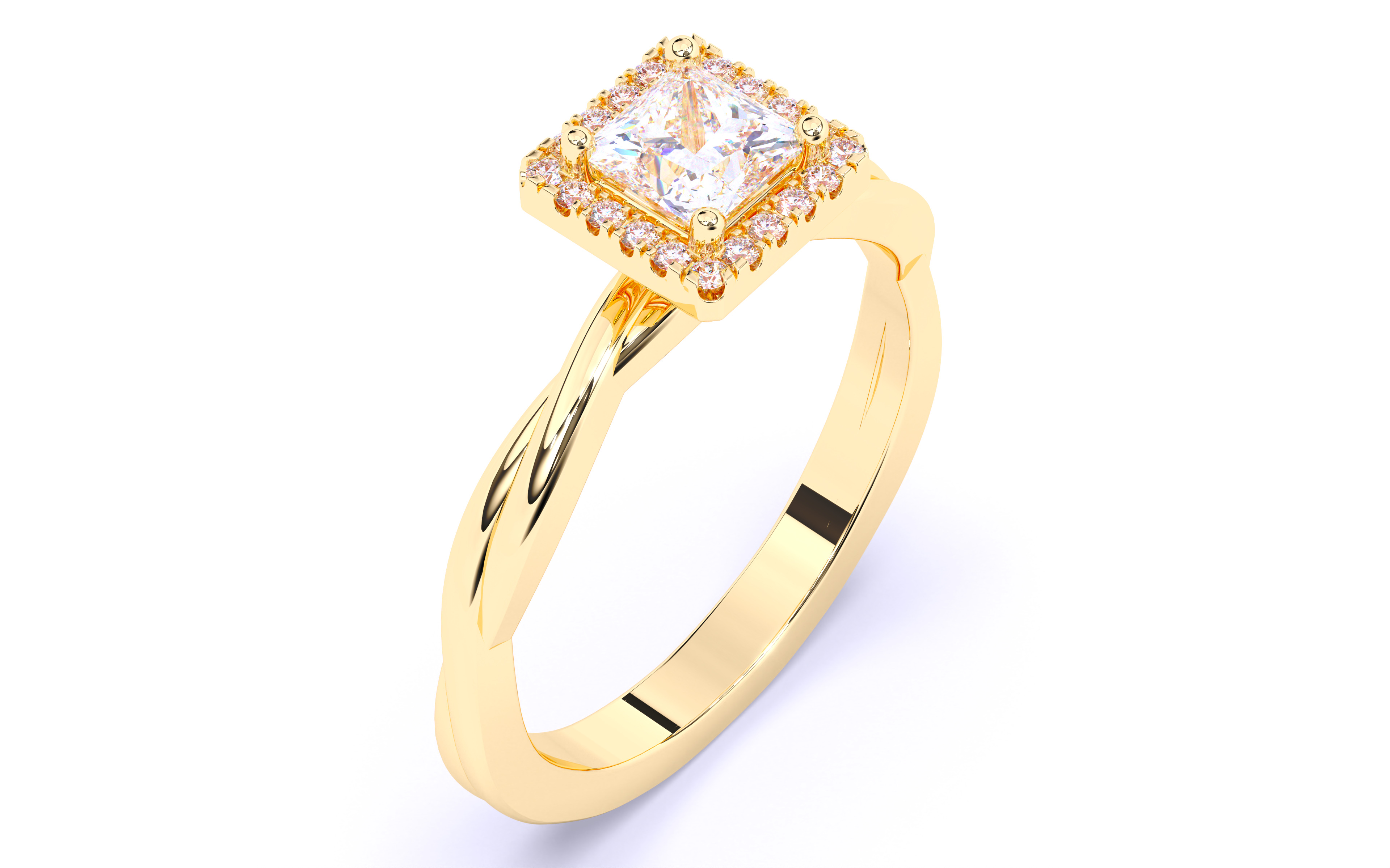 Solitaire Engagement ring 3dm stl renders details  3D print model_12