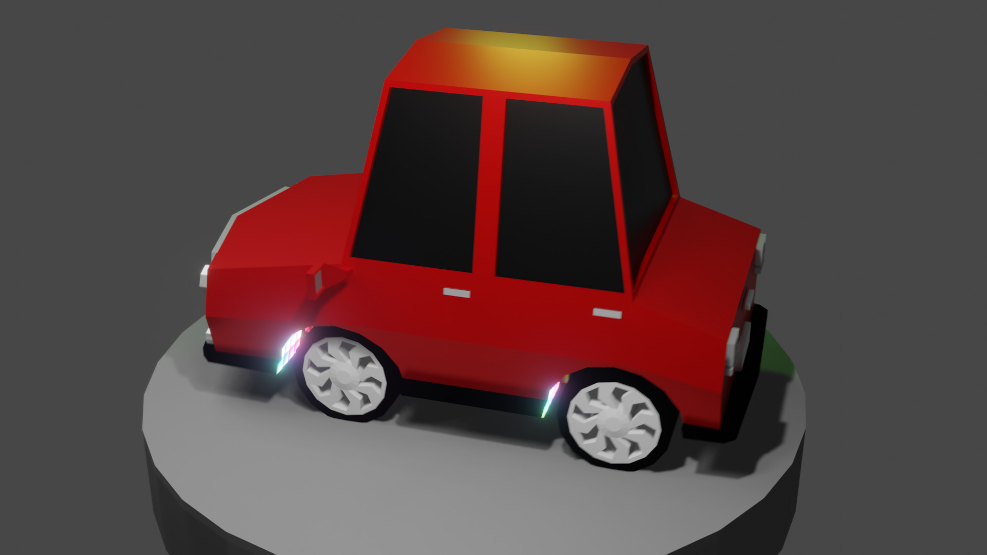Cartoon Low Poly Car 02 - Low-poly 3D Low-poly 3D model_4