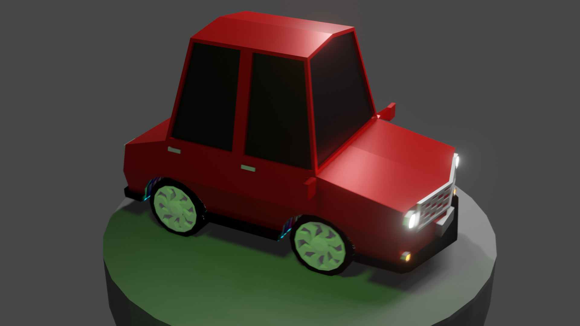 Cartoon Low Poly Car 02 - Low-poly 3D Low-poly 3D model_7