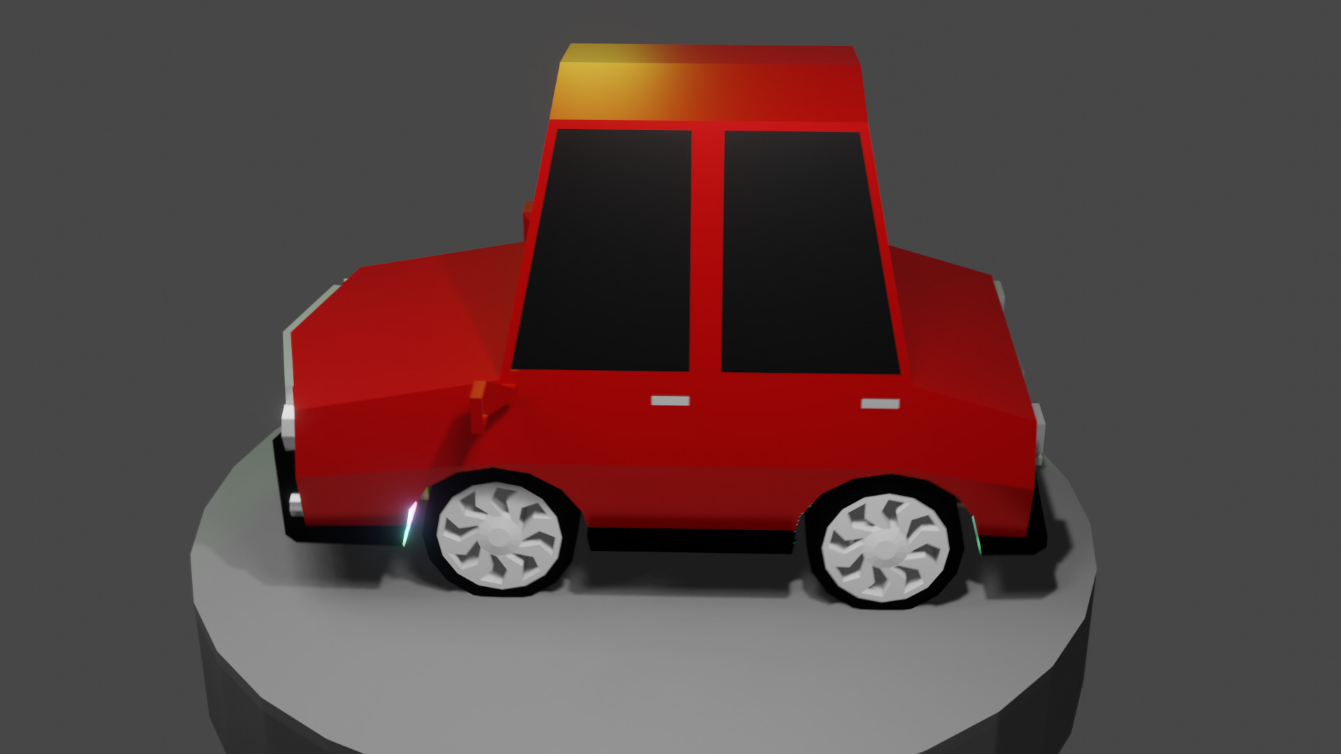 Cartoon Low Poly Car 02 - Low-poly 3D Low-poly 3D model_2